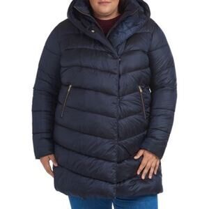 Barbour Coat Orchy Hooded Quilted Navy Winter Puffer Coat Women’s Plus Size 1X‎